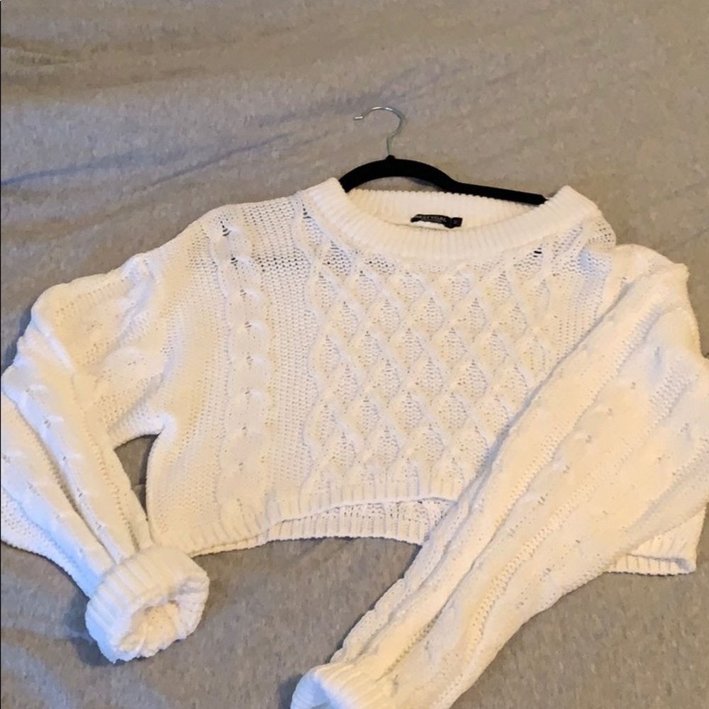 Nastygal white cropped sweater